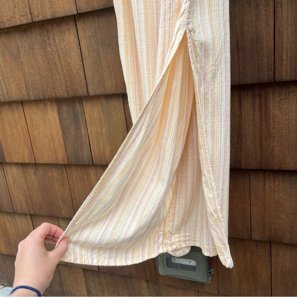 Roxy Feelings Explained Banana Creme Maui Stripe Cropped Jumpsuit Size XSmall - Picture 7 of 16